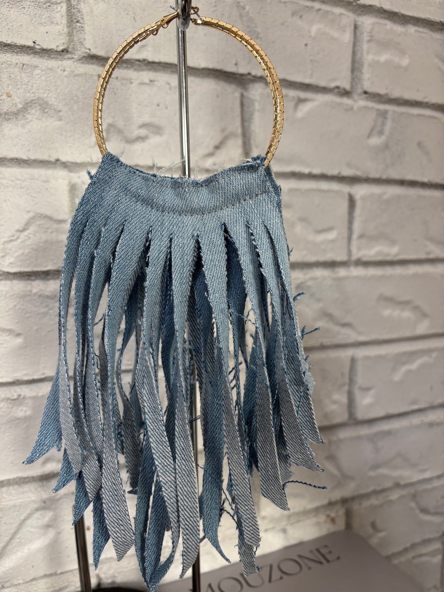 Blue Jean hoop earrings