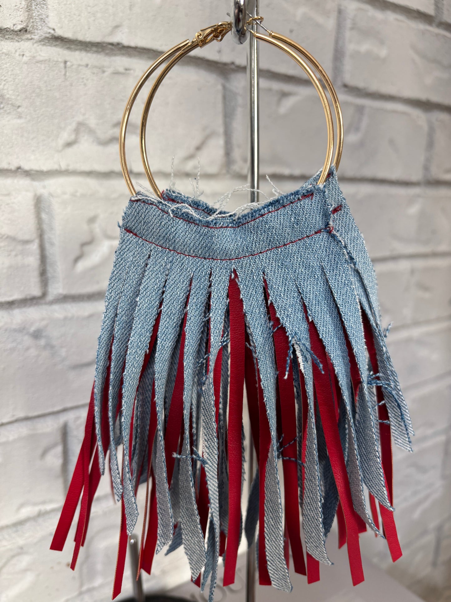 Fringed hooped earrings
